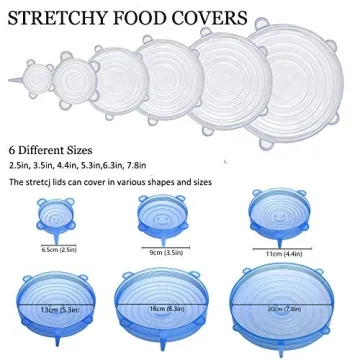 Reusable Silicone Stretch Lids for Eco-Friendly Food Storage