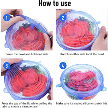 Reusable Silicone Stretch Lids for Eco-Friendly Food Storage