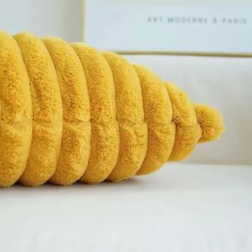 JOJUSIS Pack of 2 Faux Fur Plush Decorative Throw Pillow Covers Couch Cushion Case Soft Pillowcases (Mustard Yellow, 18 x 18-Inch)