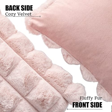 Soft and Cozy Faux Fur Throw Pillow Covers Set of 2