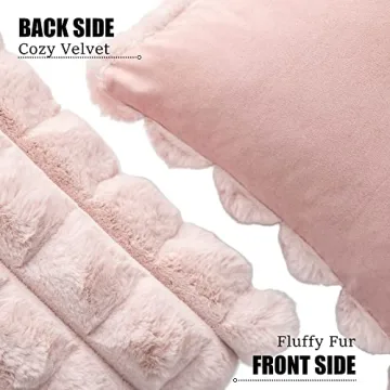 Soft and Cozy Faux Fur Throw Pillow Covers Set of 2