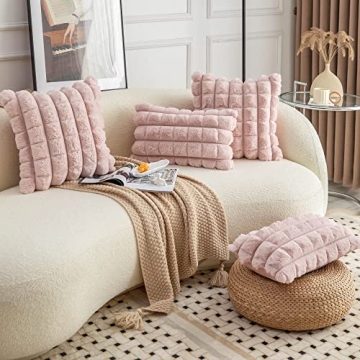 Soft and Cozy Faux Fur Throw Pillow Covers Set of 2