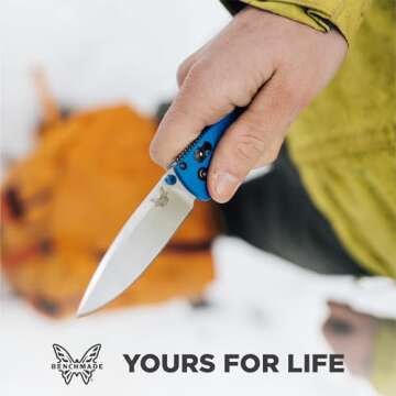 Benchmade - Bugout 535 EDC Knife with Blue Grivory Handle (535)