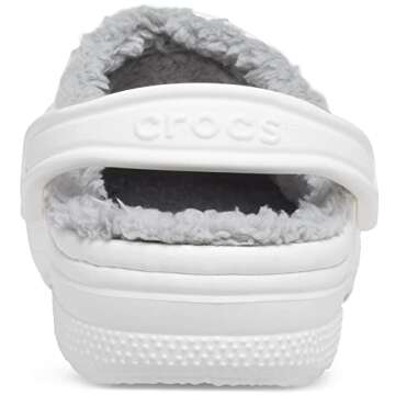 Crocs Unisex-Adult Ralen Lined Clogs | Fuzzy Slippers, White/Light Grey, 12 Women / 10 Men