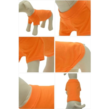 Lovelonglong Basic Dog T-Shirt for Large Dogs Orange XXXXL