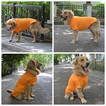 Lovelonglong Basic Dog T-Shirt for Large Dogs Orange XXXXL
