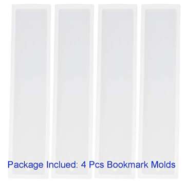 4 Pack DIY Bookmark Resin Mold, Bookmark Silicone Molds, Jewelry DIY Craft Transparent Mold