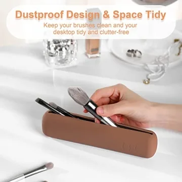 FERYES Silicone Makeup Brush Holder Portable Magnetic Organizer