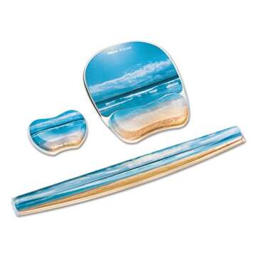 Fellowes Photo Gel Keyboard Wrist Rest with MICROBAN - Sandy Beach