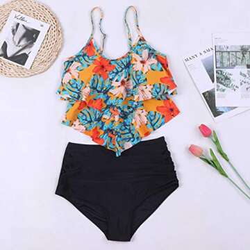 Trendy High Waisted Tankini Swimsuit for Women