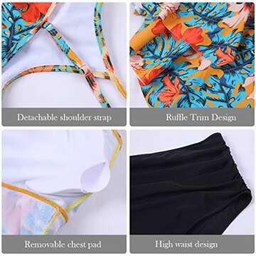 Trendy High Waisted Tankini Swimsuit for Women