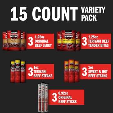 Jack Link's Beef Jerky Gift Basket Variety Pack - Perfect Valentines Day Gifts for Men, Includes Jer...