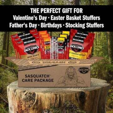Jack Link's Beef Jerky Gift Basket Variety Pack - Perfect Valentines Day Gifts for Men, Includes Jerky, Meat Sticks, and Beef Steaks, Great Hunting Trip Snacks, 15-Piece Assorted Spicy Meat Snack Pack