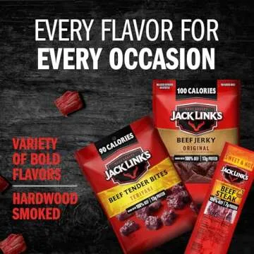 Jack Link's Beef Jerky Gift Basket Variety Pack - Perfect Valentines Day Gifts for Men, Includes Jerky, Meat Sticks, and Beef Steaks, Great Hunting Trip Snacks, 15-Piece Assorted Spicy Meat Snack Pack