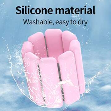 Miayaya Wrist and Ankle Weights Set of 2 (0.5Ib & 1Ib) Strength Training Adjustable Ankle Weights for Women Men Silicone Leg Weights for Home Workout Walking Running Jogging Yoga Dance Fitness (Pink)