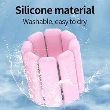 Miayaya Wrist and Ankle Weights Set of 2 (0.5Ib & 1Ib) Strength Training Adjustable Ankle Weights for Women Men Silicone Leg Weights for Home Workout Walking Running Jogging Yoga Dance Fitness (Pink)