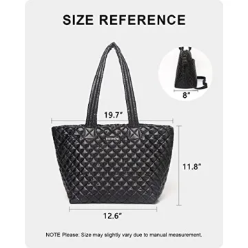 Hsitandy Quilted Tote Bag for Women, Cute Quilted Crossbody Tote Bags for Women Waterproof Lightweight Handbags and Purses Designer Work Totes with Zipper