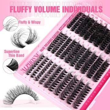 Fluffy Lash Extension Kit 300pcs DIY Lash Clusters by ALPHONSE