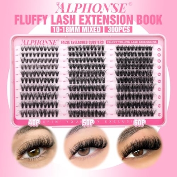Fluffy Lash Extension Kit 300pcs DIY Lash Clusters by ALPHONSE