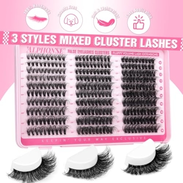 Fluffy Lash Extension Kit 300pcs DIY Lash Clusters by ALPHONSE