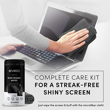 EVEO Electronic Screen Cleaning Wipes Streak-Free 2 Pack