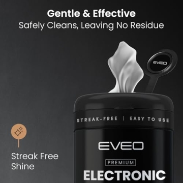EVEO Electronic Screen Cleaning Wipes Streak-Free 2 Pack