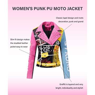 Stylish Bellivera Faux Leather Jacket with Floral Prints