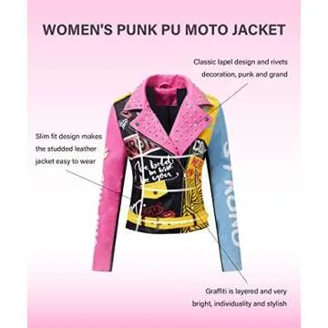 Stylish Bellivera Faux Leather Jacket with Floral Prints