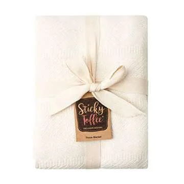 Cotton Throw Blanket for Couch, 60x50 in, Woven Warm and Soft Lightweight Ivory Cream Throw, Herringbone Weave Boho Farmhouse