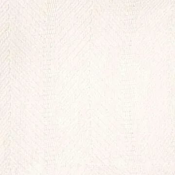 Cotton Throw Blanket for Couch, 60x50 in, Woven Warm and Soft Lightweight Ivory Cream Throw, Herringbone Weave Boho Farmhouse