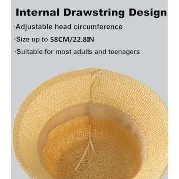 MEINICIY Womens Bucket Hat, Beach Sun Hat for Women, Sun Protection Bamboo Mesh Woven Foldable Packable, Beige