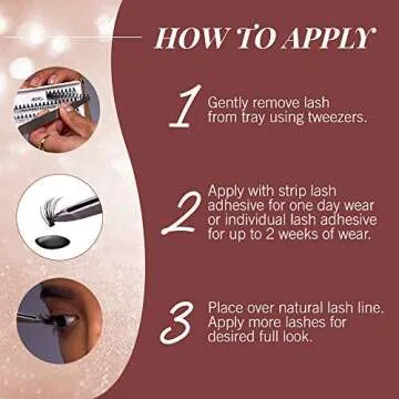 Ardell Faux Mink Individual Lashes - Long Black, Lightweight, Natural-Looking DIY Lash Clusters, Reusable Eyelash Extensions, 4 Pack