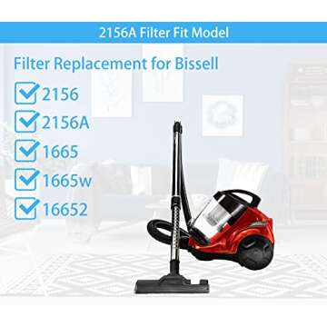 Katerelis 2 Pack 2156A Replacement Filter Compatible with BISSELL Zing Lightweight,2156, 2156A, 2156...