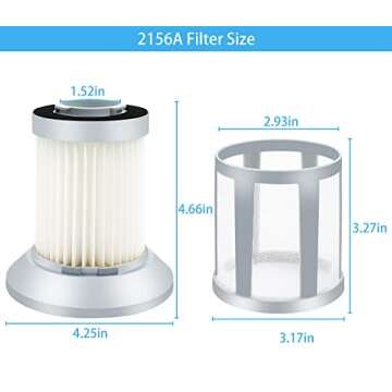 Katerelis 2 Pack 2156A Replacement Filter Compatible with BISSELL Zing Lightweight,2156, 2156A, 2156E, 1665, 16652, 1665W Bagless Canister Vacuum,for Bissell Canister Vacuum Filter Part Number 1613056