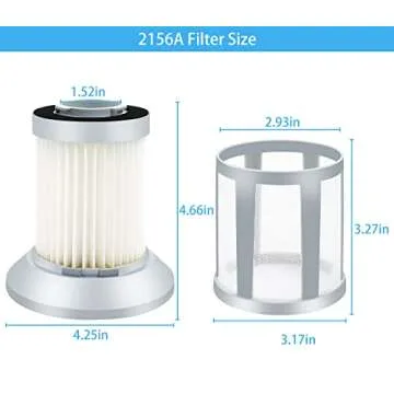 Katerelis 2 Pack 2156A Replacement Filter Compatible with BISSELL Zing Lightweight,2156, 2156A, 2156E, 1665, 16652, 1665W Bagless Canister Vacuum,for Bissell Canister Vacuum Filter Part Number 1613056
