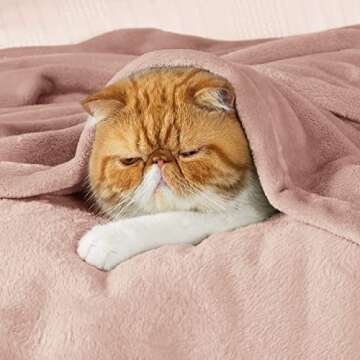 Bedsure Fleece Blanket Twin Blanket - Dusty Pink Lightweight Blanket for Sofa, Couch, Bed, Camping, ...