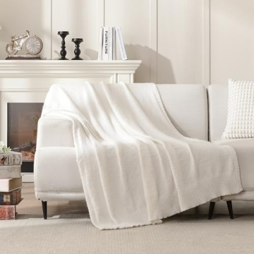 Knit Throw Blanket Super Soft and Warm for Couch and Bed