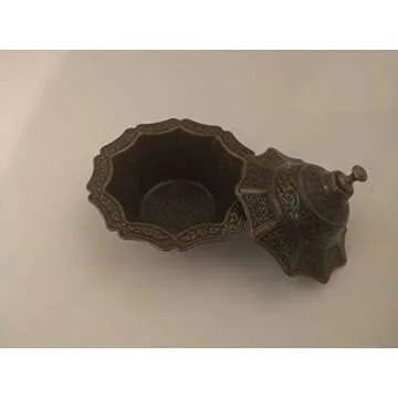 Ottoman Style Engraved Copper Sugar Turkish Delight Candy Bowl (Dark Copper)