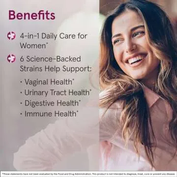 Jarrow Formulas Fem-Dophilus Advanced Probiotics 10 Billion CFU With 6 Science-Backed Strains, Dietary Supplement for Vaginal, Urinary Tract and Digestive Support, 30 Veggie Capsules, 30 Day Supply