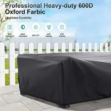 BROSYDA Patio Furniture Covers Waterproof, 90" L × 62" W ×28" H Rectangular Outdoor Furniture Set Covers , Durable Heavy Duty Oxford Patio Furniture Set Covers for Outdoor Table Chair