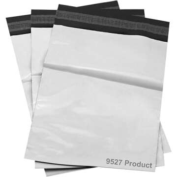 9527 Product Poly Mailers Envelopes Shipping Bags Self Sealing,100 Bags,10x13 inches,2.5 Mil (White)