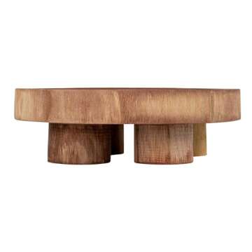 Bloomingville Paulownia Wood Dessert Pedestal Tray, Natural
