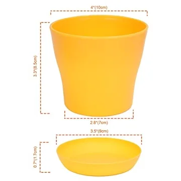 Colorful JERIA 16-Pack 4" Plastic Plant Pots