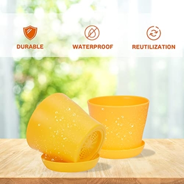 Colorful JERIA 16-Pack 4" Plastic Plant Pots