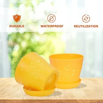 Colorful JERIA 16-Pack 4" Plastic Plant Pots