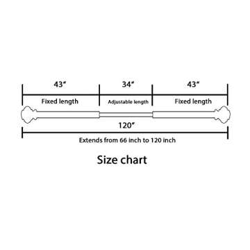 H.VERSAILTEX Window Curtain Rods for Windows 66 to 120 Inches Adjustable Decorative 3/4 Inch Diameter Single Window Curtain Rod Set with Classic Finials, Nickel