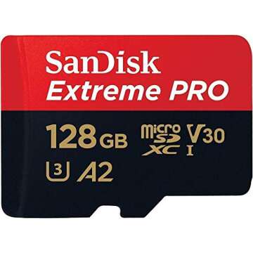 SanDisk Extreme Pro MicroSD Card 128GB Memory Card for DJI Air 2S Drone (SDSQXCY-128G-GN6MA) Class 10 Video Speed V30 UHS-I U3 160MB/s SDXC Bundle with (1) Everything But Stromboli Micro Card Reader