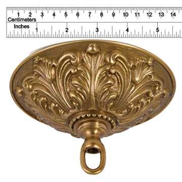 B&P Lamp Antique Brass Finish Cast Brass Screw Collar Canopy Kit - Heavy Duty Craftsmanship for Time...