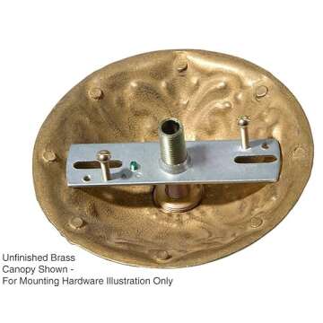 B&P Lamp Antique Brass Cast Brass Canopy Kit for All Setups