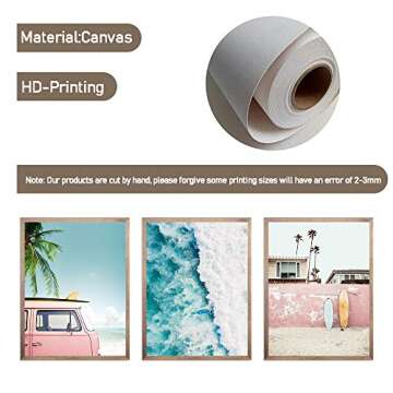 VOUORON Summer Beach Palm Prints - Set of 3 Coastal Art